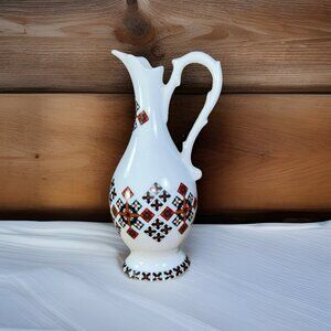 Vintage Ukrainian Art bud Vase Pitcher Marusia 5.5” European Porcelain Folkart